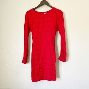 A NEW DAY Red Windowpane Plaid Dress
